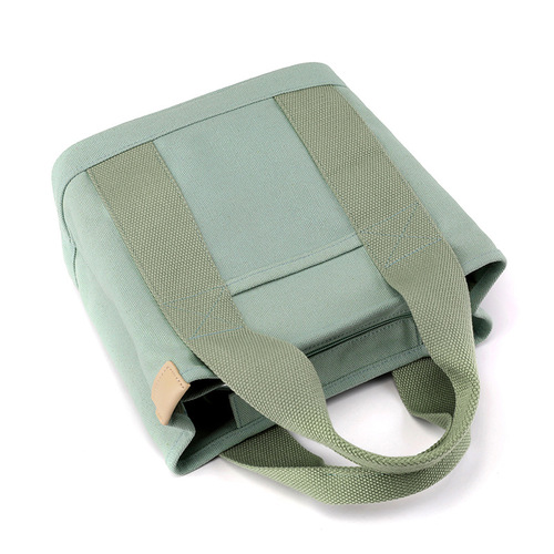 Small bag with zipper, Japanese mille-layer bag, niche lady shoulder bag, portable thickened canvas mobile phone bucket tote bag