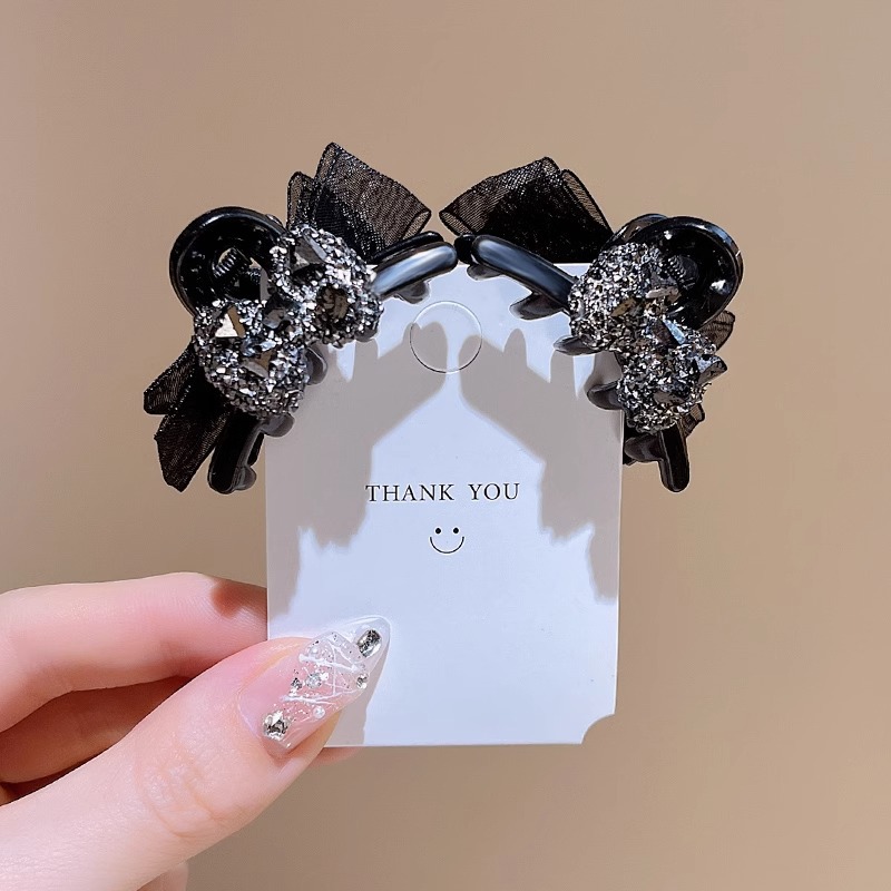 Princesa cabeza de arco clip de agarre para mujeres de alto nivel sensible cara pequeña clip de cabello lateral franja pequeña clip de tiburón clip de cabello tocado