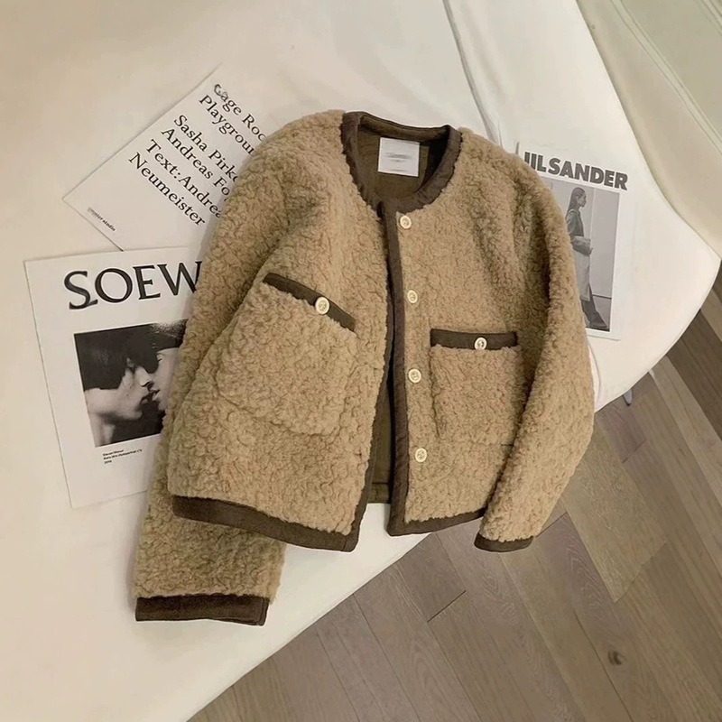 New thickened lamb wool coat for women, spring, autumn, winter 2026, popular style, unique and stylish for petite women