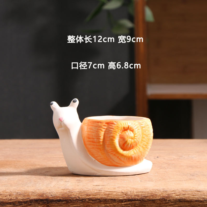 Maceta de carne de dibujos animados, personalidad creativa, escritorio, transpirable, animal, cerámica de gres, maceta de cerámica, liquidación al por mayor