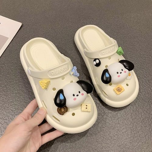 New Breast Puppy Croc Shoes Women's Non-Slip Thick-Soled Slippers for Summer Couples at the Beach Home