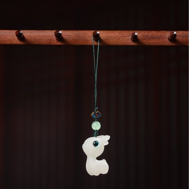 漂漆芭比小鹿手工编绳手机挂包包钥匙扣一路平安流苏萌鹿车载挂件|undefined