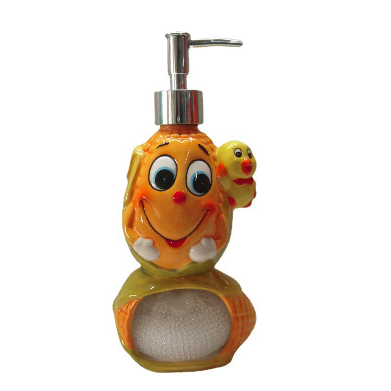 Ceramic fruit shaped washing kit cute cartoon painted kitchen utensils Press the head to design the washing kit