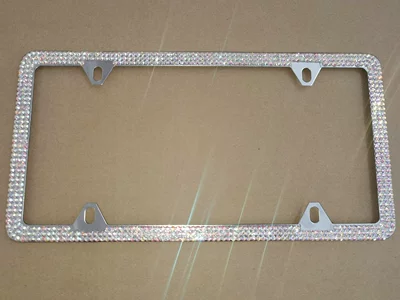 Cross-border wholesale simple diamond frame License plate holder/license plate holder - ab-color