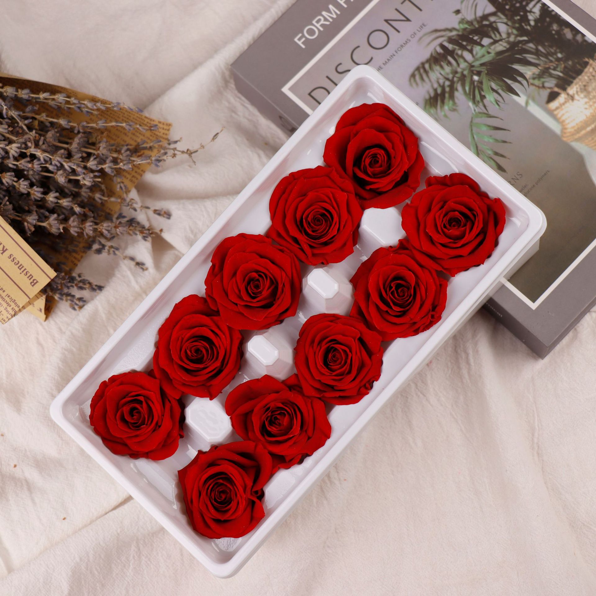 Clase A Flor eterna Rosa 3-4cm Flor seca DIY Yunnan Fabricante 520 Día de la Madre al por mayor