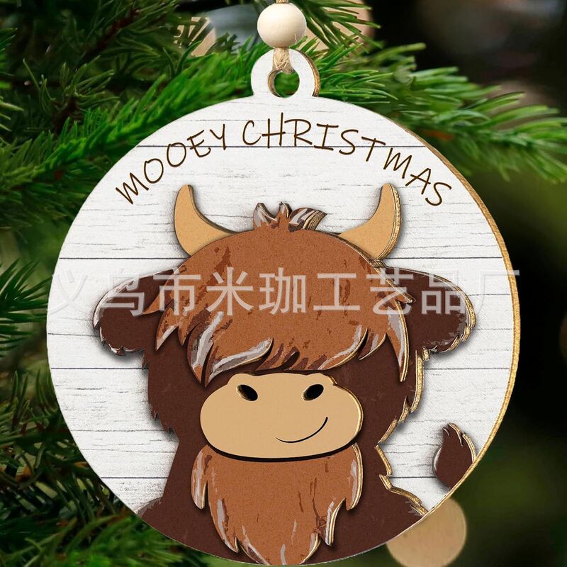 2025年越境新築祝いギフト クリスマス 母の日 バレンタインデー 装飾品 玄関用丸型木製吊り飾り|undefined
