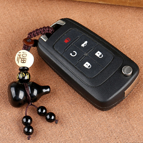 Manufacturer Directly Operated Natural Mexican Obsidian Gourd Keychain Pendant Small Gourd Bodhi Wholesaler Mobile Chain