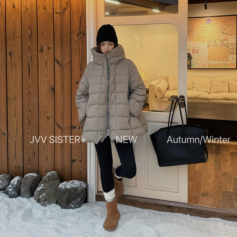 [Special Offer, Non-Refundable, Non-Exchangeable] Original Price 639 Yuan, Hooded down Jacket with Diamond Quilting, White Duck down Coat for Women 71687