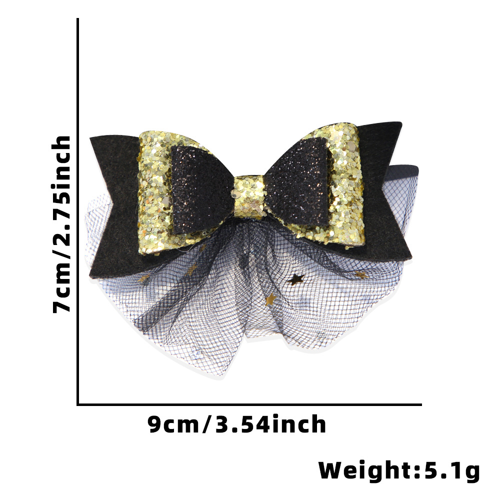Transfronterizo nuevo oro negro Año Nuevo horquilla accesorios para el cabello Europeo y Americano Navidad Año Nuevo tema Fiesta decoración newyear horquilla