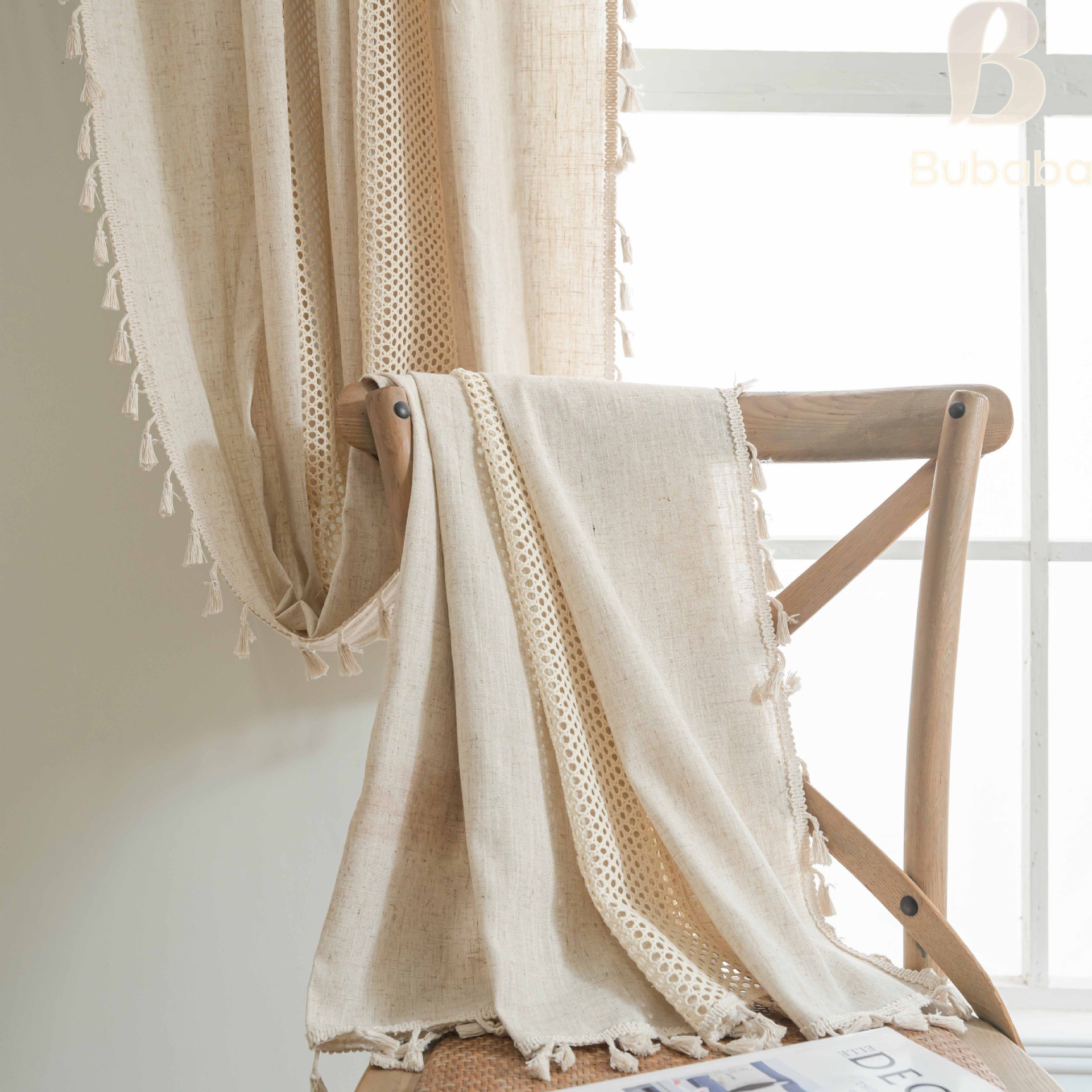 Crochet Patchwork Tassel Curtains For Living Room And Bedroom_voghion.com