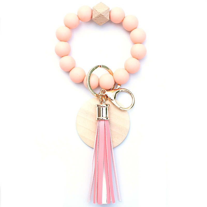 Beaded, Tassel Design 1 Piece Bohemian Geometric Silica Gel Beaded Tassel Bag Pendant Keychain