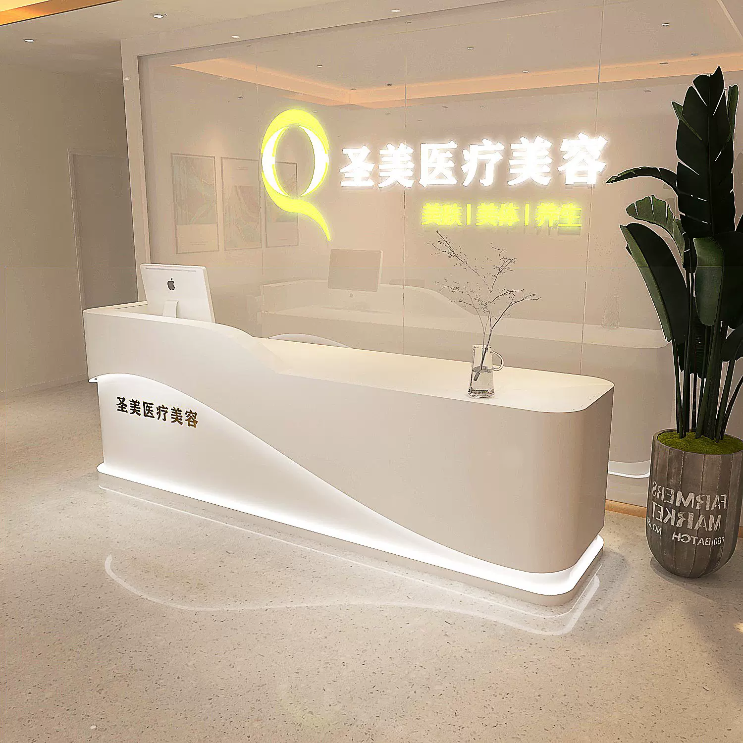 美容院瑜伽养生馆美发店收银台办公室公司前台接待台公司吧台工厂