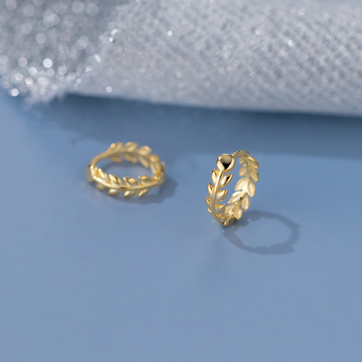 Eloch S925 ramas de oliva de plata pequeñas ramas frescas brote de orejas para mujeres sen simple y pequeño temperamento pendientes G7532