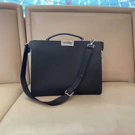 F迪托特包纯色真皮小怪兽斜挎包男款手提单肩包高品质图片实拍