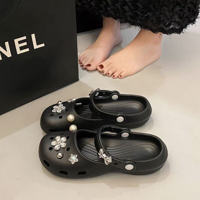 Floral Mary Jane Shoes, Ballet Shoes, Sandals, Women's Clogs, Women's Outdoor Slip-On Beach Shoes, Home Slippers for Women