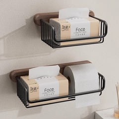 胡桃木ロール紙棚トイレ棚収納バスケットトイレティッシュ棚穴なしトイレトイレットペーパー箱