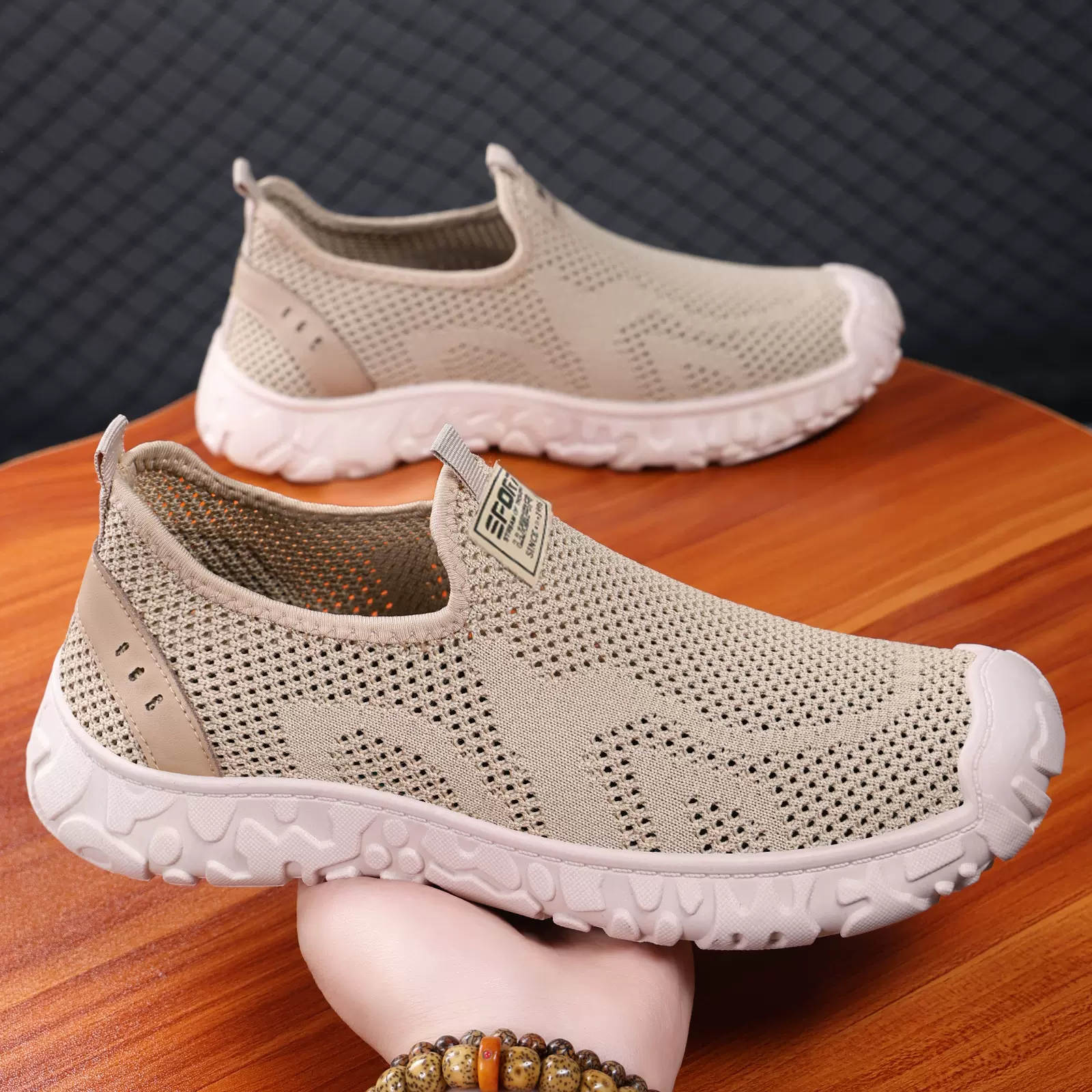 男式休闲单鞋夏季新款透气不臭脚网面鞋代发一脚蹬懒人鞋时尚男鞋