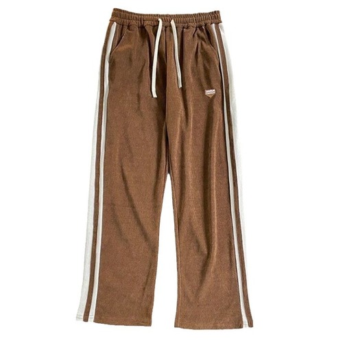 Retro-style casual pants for men, autumn American high street cleanfit striped track pants, versatile straight-leg wide-leg pants