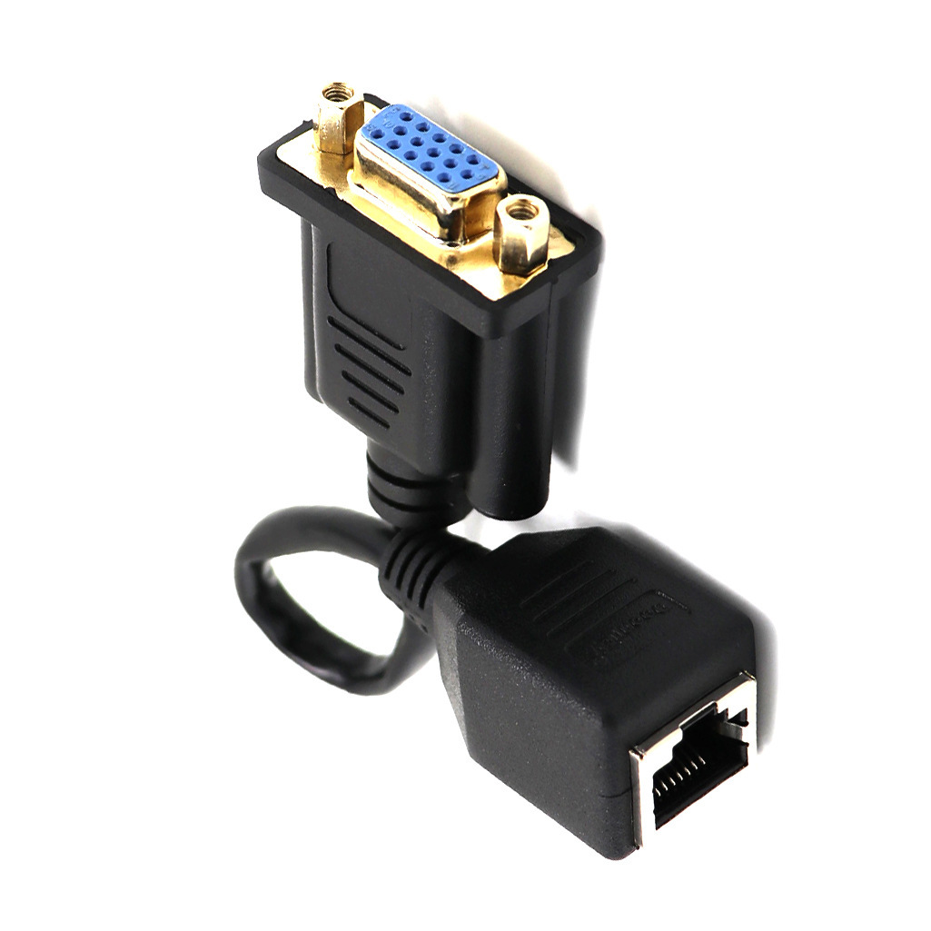 vga转网口0.15米VGA转RJ45转接线 通过网线传输VGA信号
