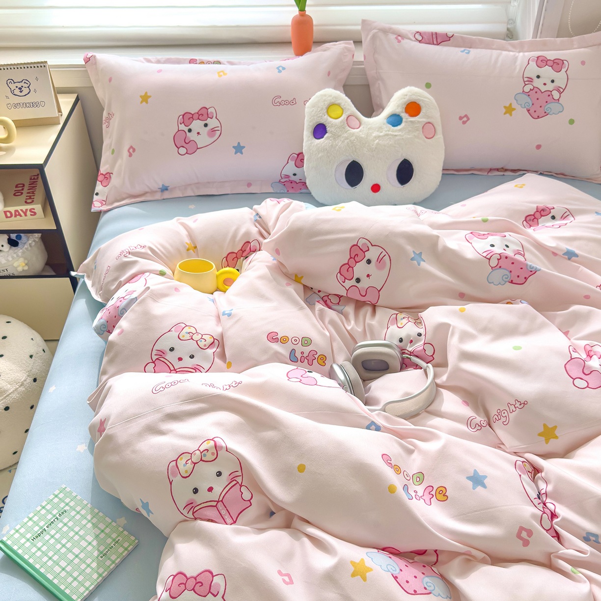 ins dormir desnudo cuatro piezas de sábanas de algodón imitación cubierta madre y bebé clase A dormitorio tres piezas de ropa de cama regalo