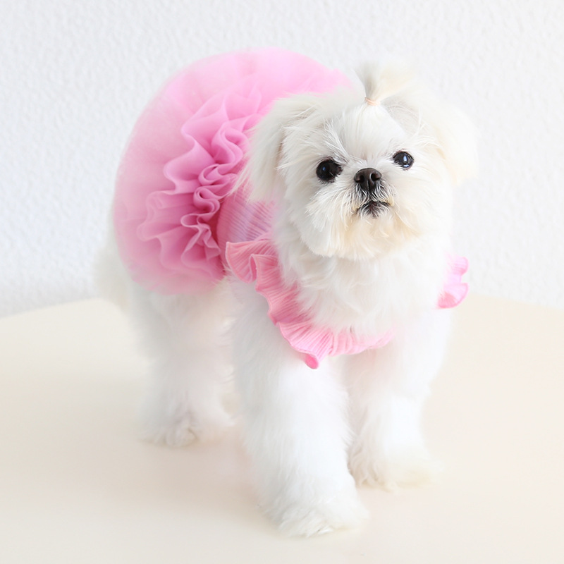 Petstyle Elf Flying Sleeve Puff 2025 Spring Summer New Cat Clothing Pet Dog Dress_voghion.com