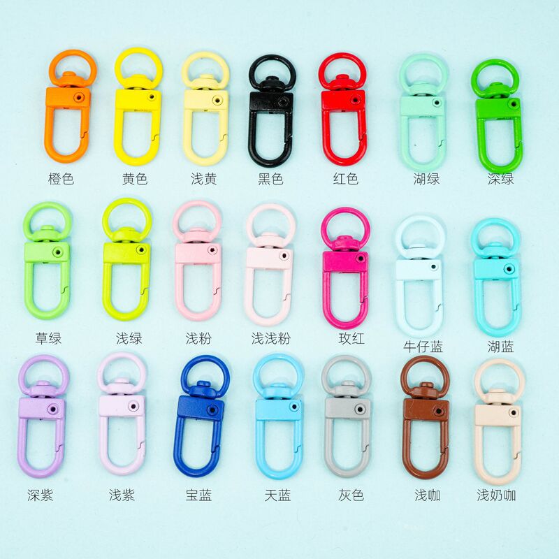 Factory direct DIY jewelry accessories zinc alloy paint small door buckle color candy color pendant key chain dog buckle Factory direct DIY jewelry accessories zinc alloy paint small door buckle color candy color pendant key chain dog buckle
