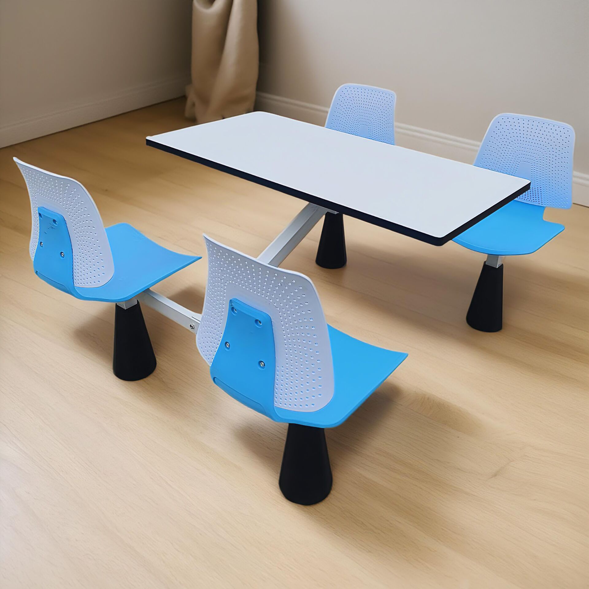 Mesa y silla de comida rápida comedor de la escuela comedor de personal comedor de alta velocidad comedor de 4 personas mesa de comedor combinada