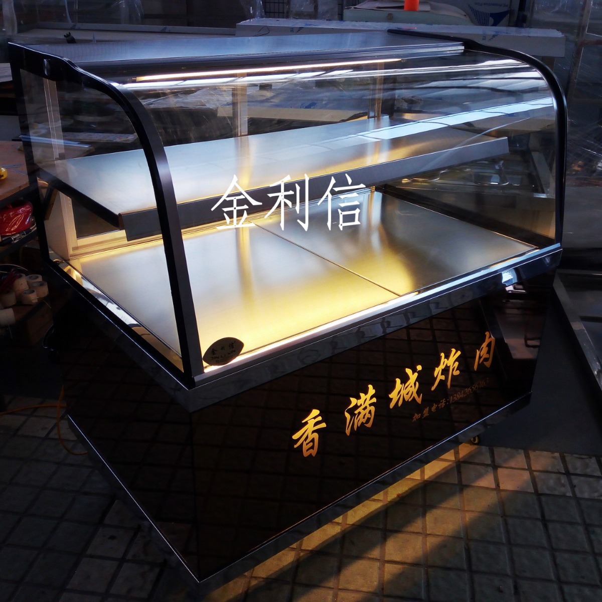 供应立式弧型双层蝴蝶酥叉烧酥热酥柜汉堡熟食保温展示柜甜点