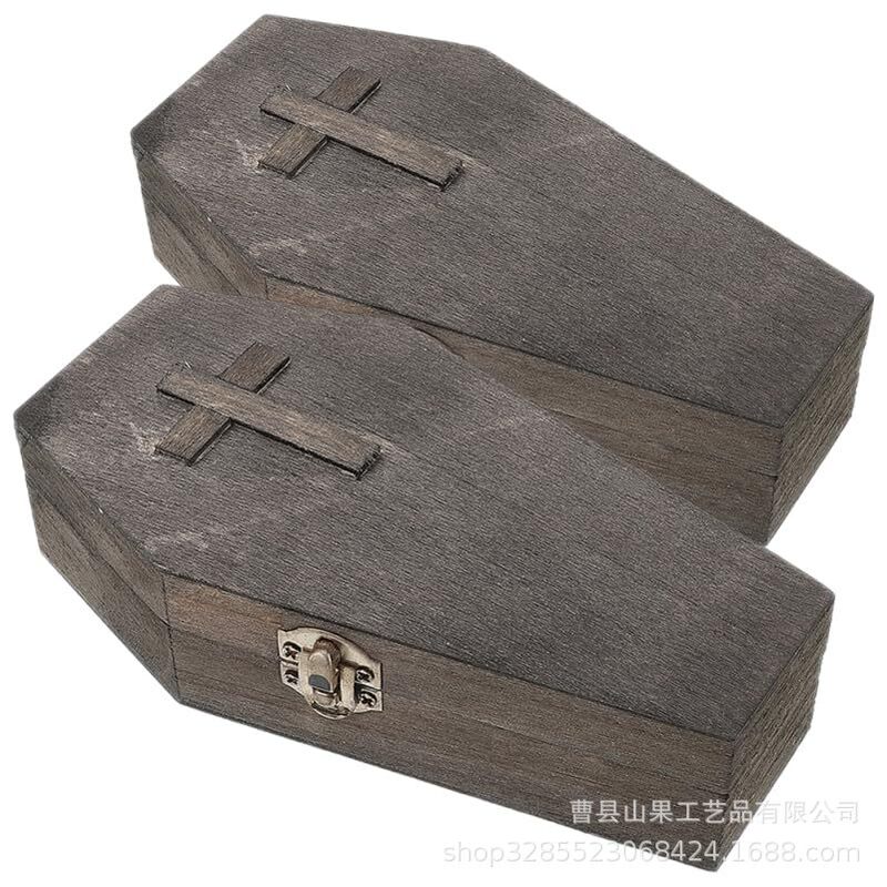 In-Stock Wooden Halloween Coffin Flip-Top Gothic Cross-Shaped Hollow-Out Wooden Box Dark Style Jewelry Box In-Stock Wooden Halloween Coffin Flip-Top Gothic Cross-Shaped Hollow-Out Wooden Box Dark Style Jewelry Box