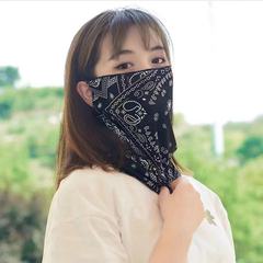 夏季防曬面罩男女通用冰絲面紗防紫外線掛耳護頸圍脖薄款面巾夏天