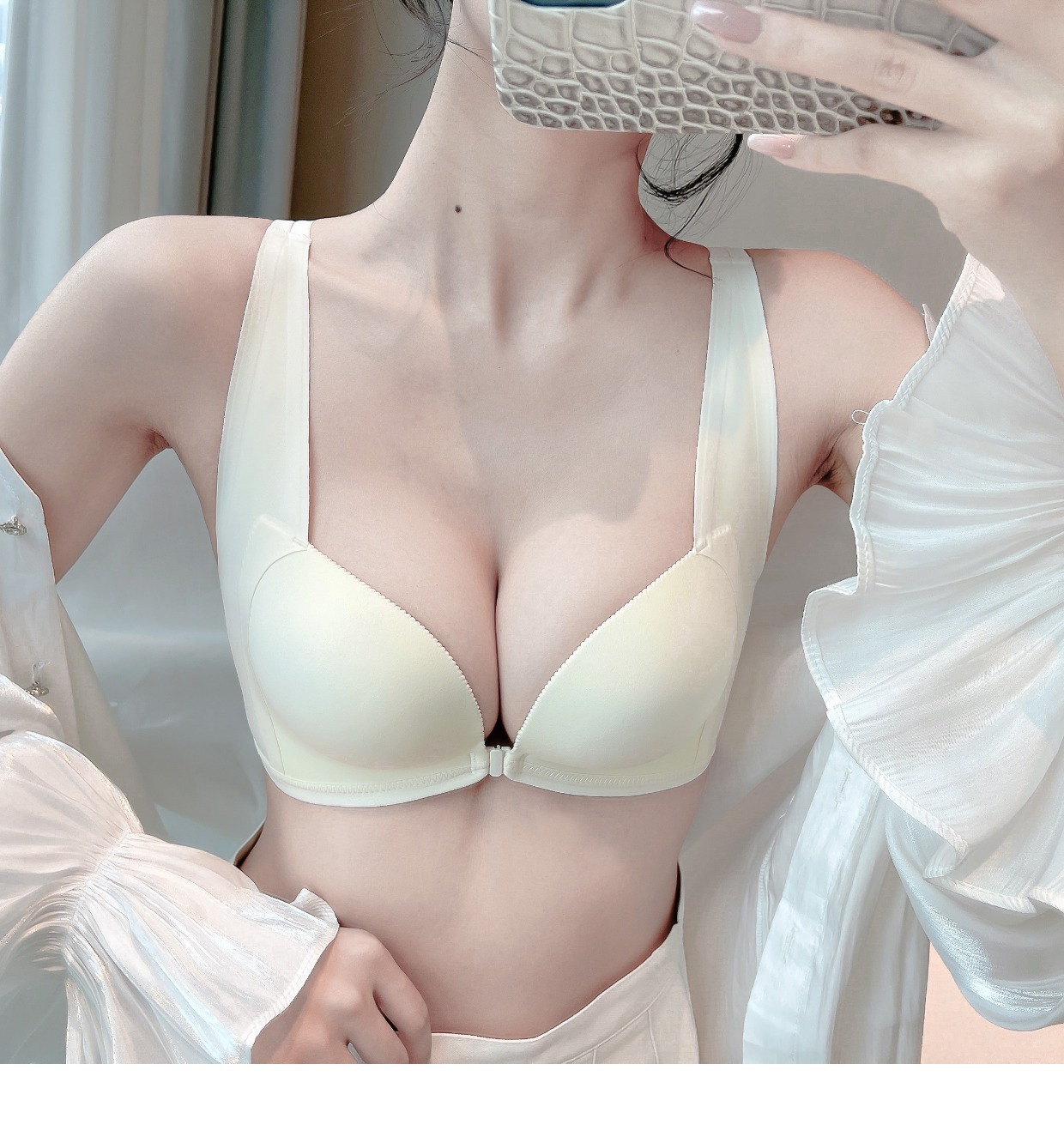 Cruz de verano belleza espalda pequeño pecho push up ropa interior inalámbrica hebilla frontal sin costuras hombro grueso Copa sujetador las mujeres 3225