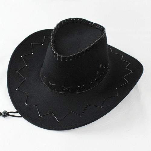 Men's and women's denim sun hats, prairie wide-brimmed hats, Western cowboy caps, and stylish large-brimmed Xinjiang fedoras with suede accents—perfect for couples.