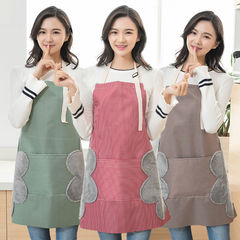 Hand-wipeable apron kitchen household waterproof and oil-proof female apron cute fashionable adult men and women cooking work clothes