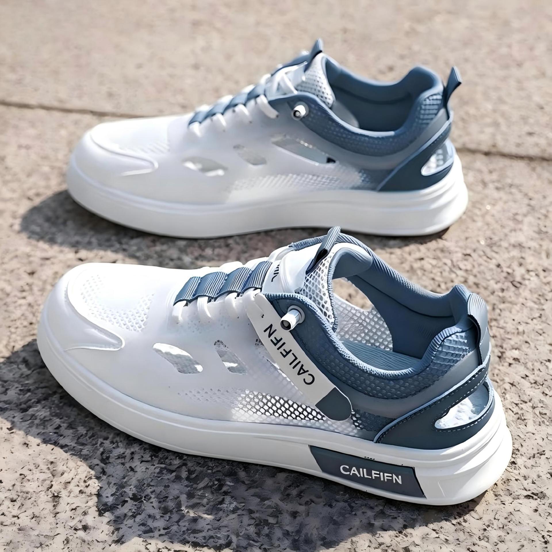 Zapatos masculinos en verano 2026 nueva tendencia de zapatos blancos transpirables y delgados 100 zapatos de malla hueca zapatos deportivos casuales zapatos masculinos image 5