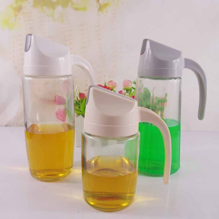 创意家用防漏油玻璃油瓶300ml自动开合玻璃调料油壶玻璃瓶印logo