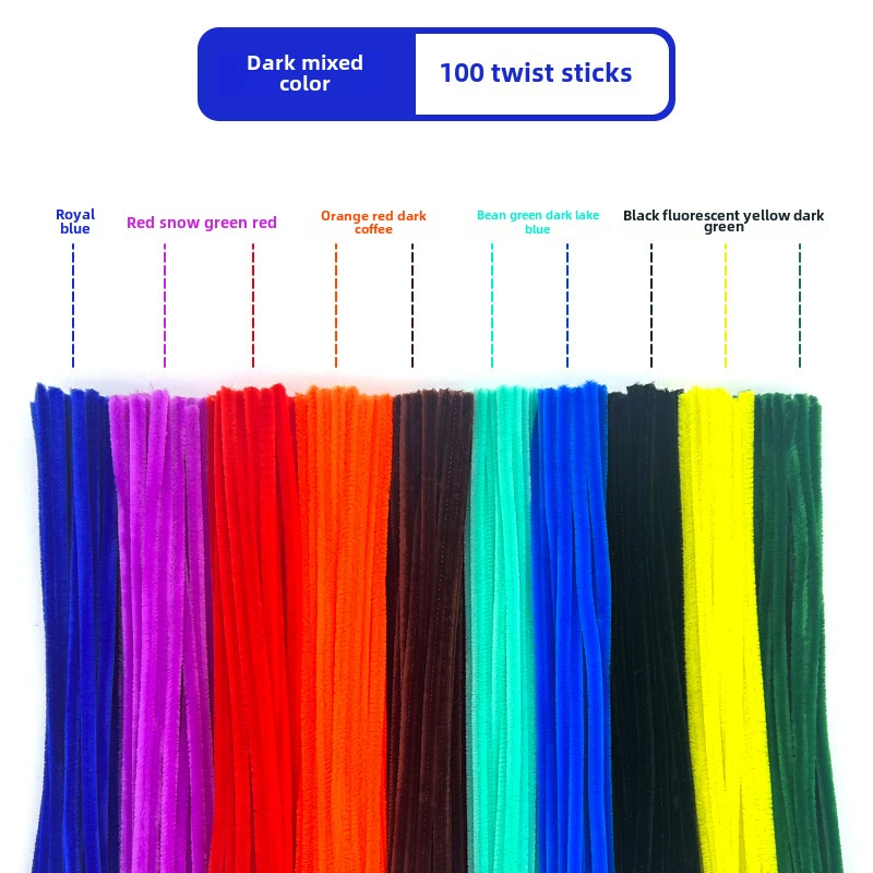 Encrypted twist rods (MaoGun) DIY craft pipe cleaners, ultra‑dense, multi‑color sets (about 100 pcs)