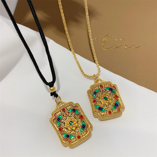 Authentic Chinese style enamel small tag jewelry Vietnam Sha Jin long not color pendant starry black rope genuine goods