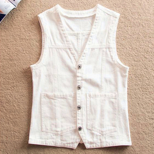 Women's Spring and Summer Versatile Denim Vest Short Sleeve Loose Korean Style Sleeveless Blouse Outerwear Cardigan Overcoat for Students and Trendy Outfits