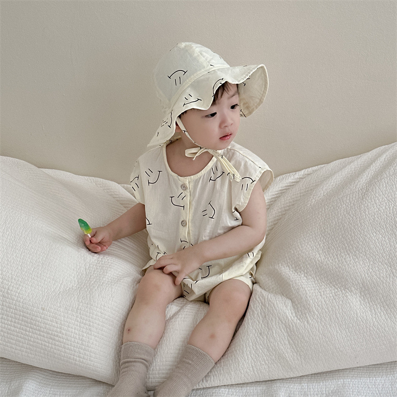 Ropa de verano para niños, estilo delgado, novedad 2026, ropa de verano para niños, estilo coreano, ropa infantil, mono sencillo y lindo para bebé