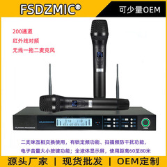 無線麥克風 紅外線對頻一拖二調頻舞台家用K歌演出KTV無線話筒