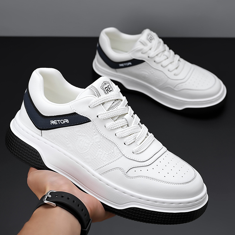 Nuevos zapatos casuales de primavera para hombres, zapatos de estilo coreano transpirables, zapatos deportivos de estilo universal, zapatos blancos para hombres