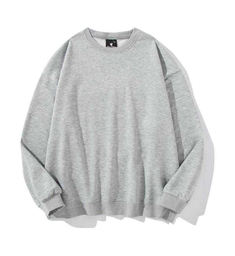 Comercio exterior transfronterizo del Amazonas TEMU color sólido cuello redondo 260g suéter hombres y mujeres fuera del hombro camisa de manga larga de primavera y otoño