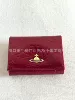 Red lacquered embossed wallet