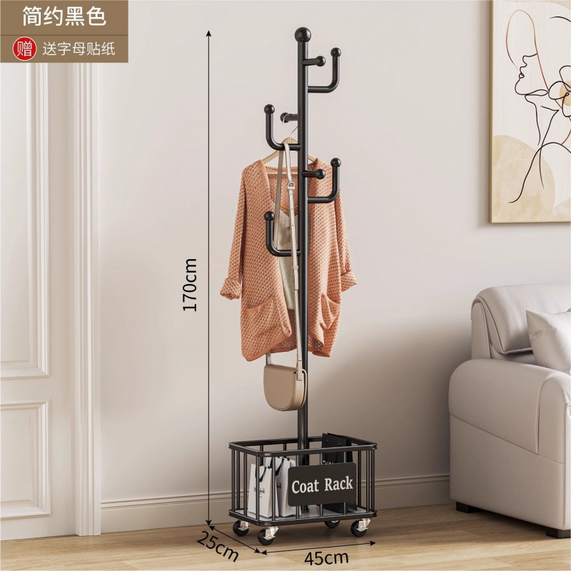 심플한 7훅 블랙 [두꺼운 탄소강 소재 + 금속 범용 휠] ◁공장 인기 판매