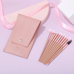 Rubyface  三色10支纖維帶包便攜款眼影刷工具化妝刷套裝跨境