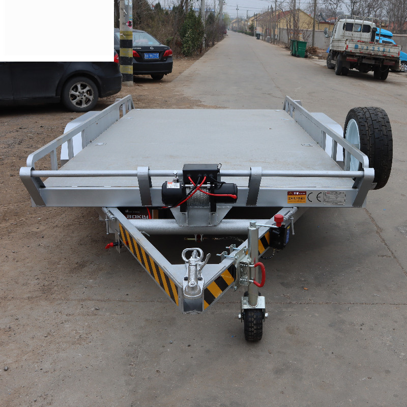 2吨汽车拖车 平板拖车 可升降式汽车拖车 救援平板车 清障拖车