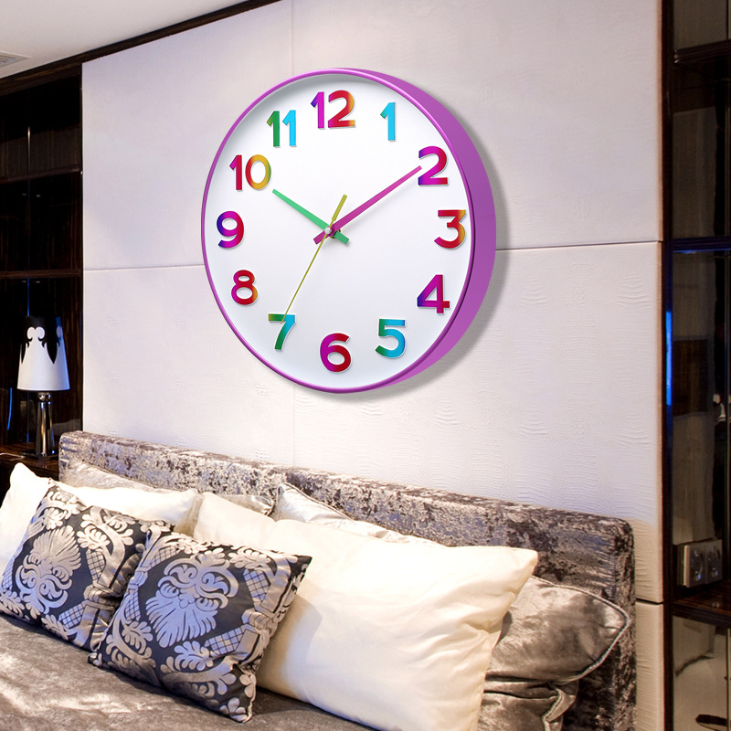 12 pulgadas 30cm mudo Reloj de pared creativo moda niños hogar sala de estar estéreo digital simple reloj al por mayor