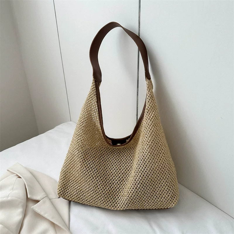 В Fantasy? Actually knitted handmade bag -> Вязаная ручной работы сумка, модная ретро соломенная сумка через плечо, коллекция 2023 года