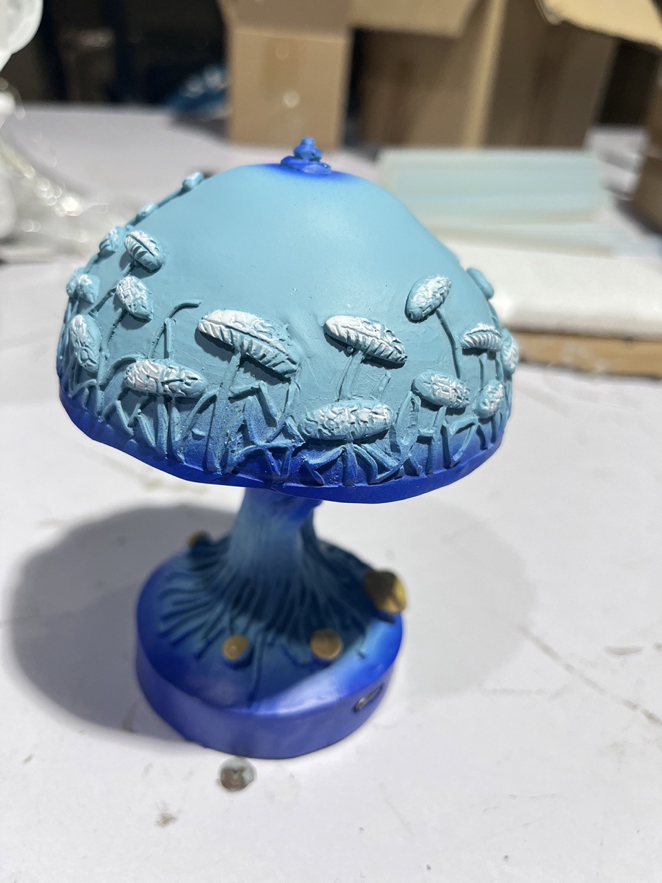 Transfronterizo nuevo colorido seta lámpara luminosa decoración hogar patio diseño decoración resina artesanía