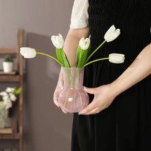 北欧ins简约轻奢玻璃花瓶摆件高颜值鲜花插花器家居桌面装饰道具